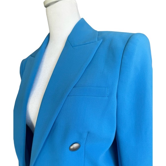 L'Agence Inez Crop Blazer Campanula Cobalt Blue Size 4 - Picture 11 of 16